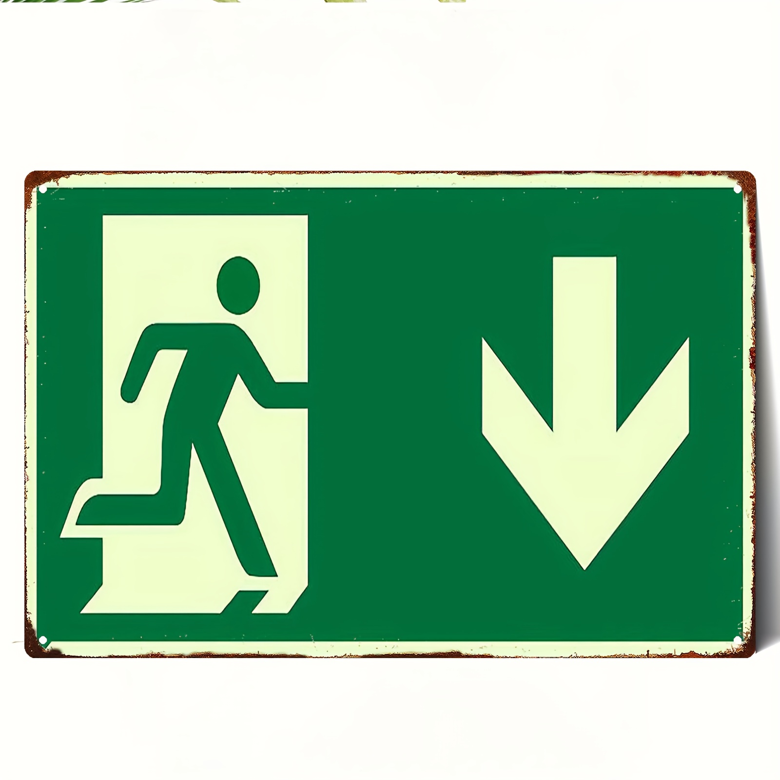 2D Vintage Metal Iron Sign | P - Emergency Exit Sign review and price