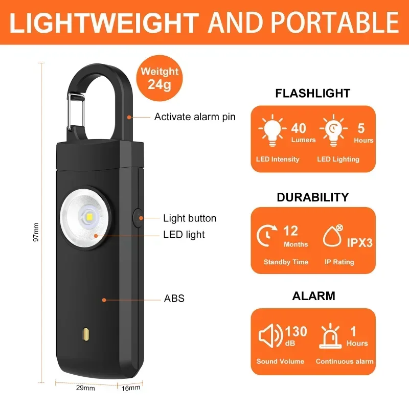 Self Defense LED Flashlight US - Personal Alarm Keychain review and price