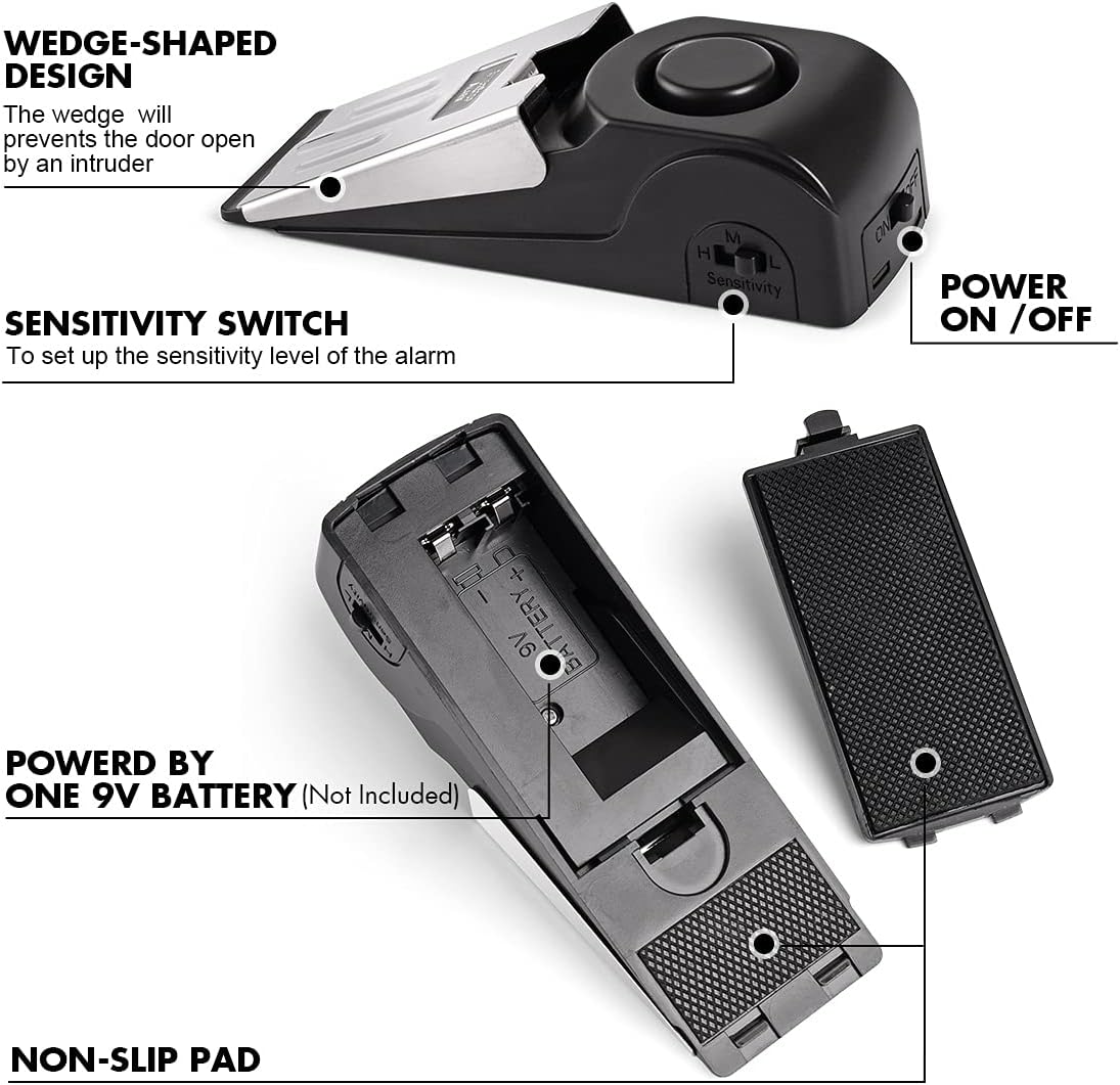 1/2Pcs Portable Travel 120 DB  - Door Stop Alarm review and price
